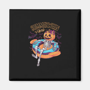 Aimant Summerween Vibes Skeleton Citrouille Vacances d'ét