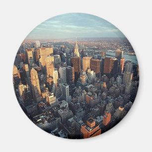Aimant Sun place sur la vue de paysage urbain de New York