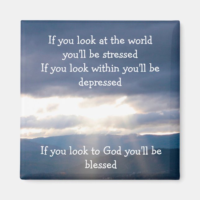 Aimant Sun Rays Lakeshore Storm Clouds Look at God (Devant)