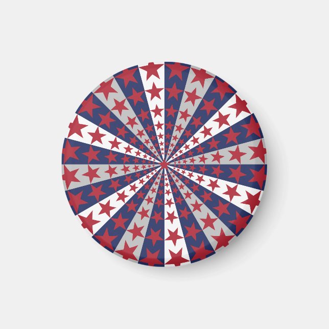 Aimant Sunburst patriotique : Drapeau américain (Devant)