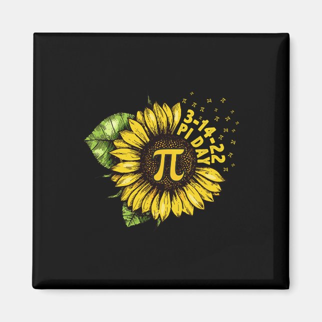 Aimant Sunflower Happy Pi Day Chemise Mathématique Math E (Devant)