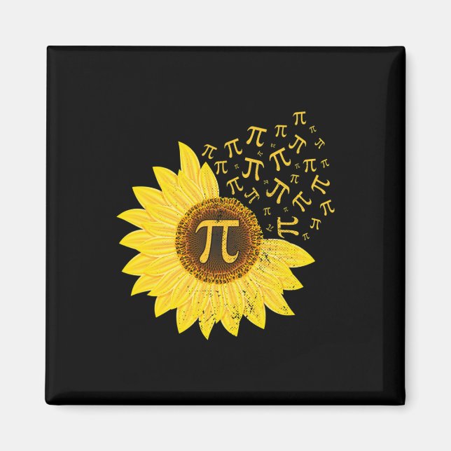 Aimant Sunflower Pi Jour 3.14 Mars 14 Math Enseignant Vin (Devant)