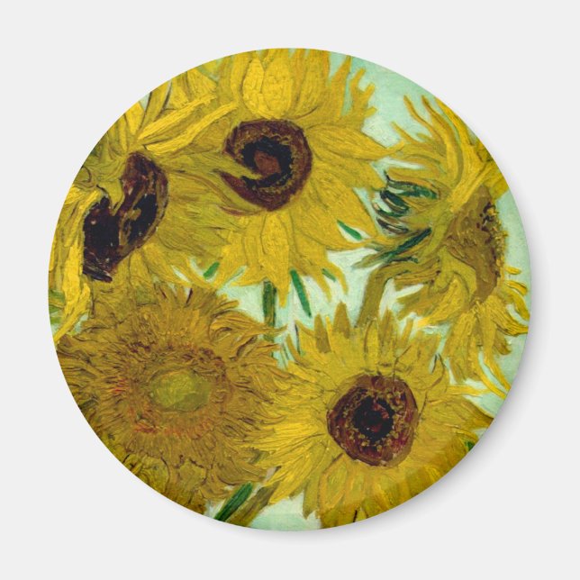 Aimant Sunflowers dans Vase Van Gogh Art (Devant)
