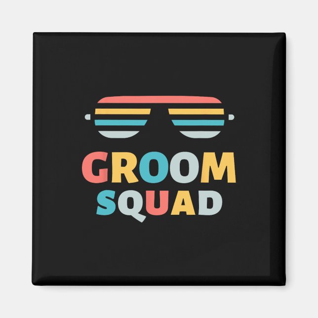 Aimant Sungles Groom Squad Jow Crew Getaway Mariage Funn (Devant)