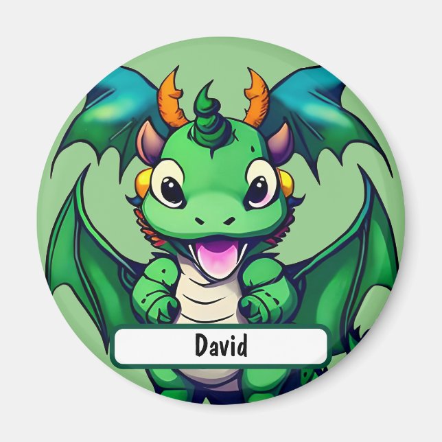 Aimant Sunny The Friendly Dragon With Custom Nametag (Devant)