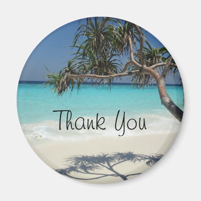 Aimant Sunny Tropical Beach Ocean Paradise Merci (Devant)