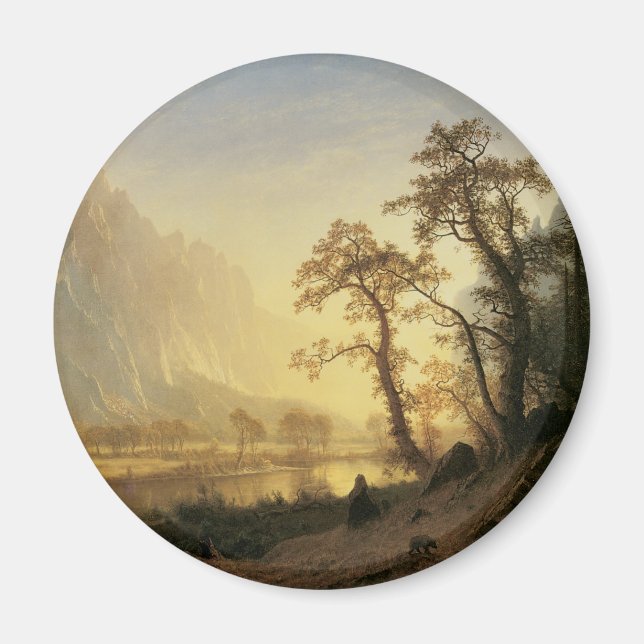 Aimant Sunrise, Vallée de Yosemite par Albert Bierstadt (Devant)