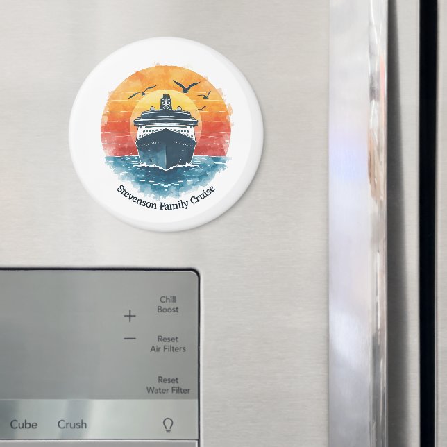 Aimant Sunset Family Name Vacation Cruise Ship Keepsake (In situ (réfrigérateur))