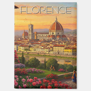 Aimant Sunset Florence Italie Skyline