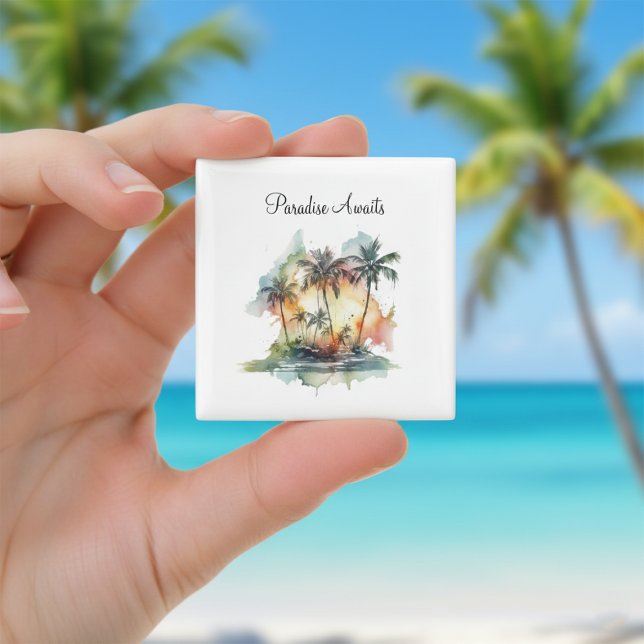 Aimant Sunset Oasis, custom (Créateur téléchargé)