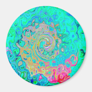 Aimant Super Abstrait Rainbow Liquid Swirl