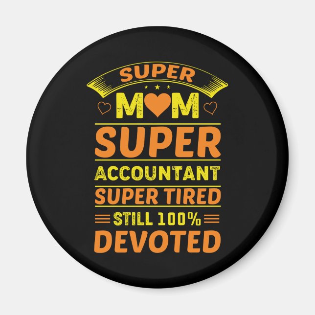 Aimant Super Maman Super Comptable (Devant)