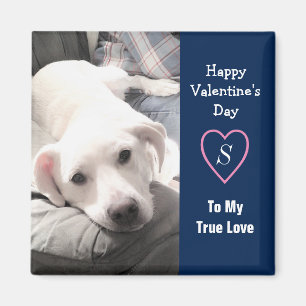 Aimant Super mignon Valentine's Day Marine Blue Chien