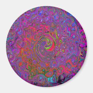 Aimant Super psychédélique Magenta Retro Liquide Swirl
