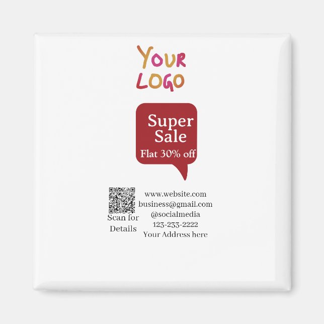 Aimant super vente affaires remise scannez le code QR dét (Devant)