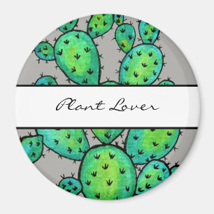 Aimant Superbe aquarelle prickly Cactus