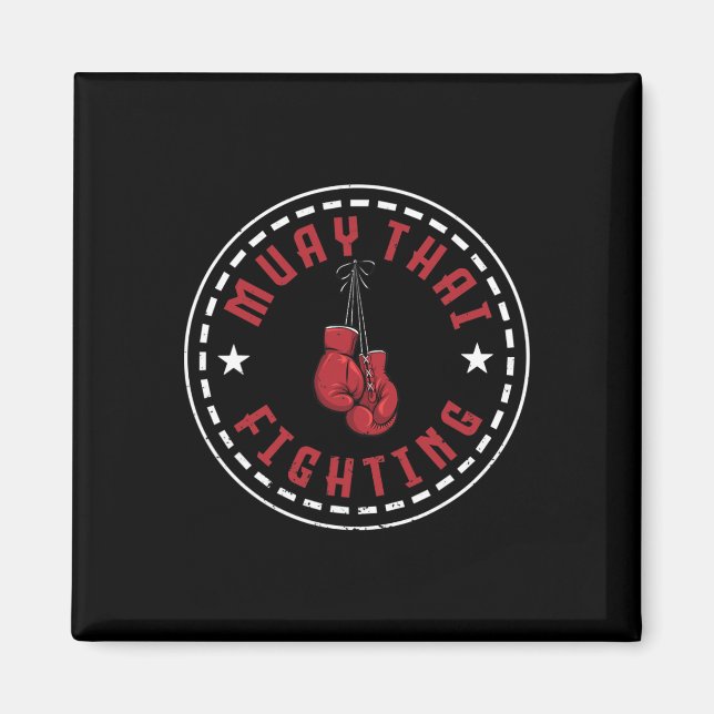 Aimant Superbe conception de combat de Muay Thai Kickboxe (Devant)