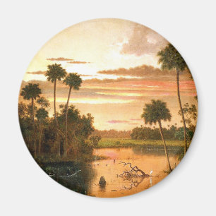 Aimant Superbe coucher de soleil en Floride, peinture d'a