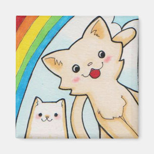 Aimant superbe de chatons d'arc-en-ciel