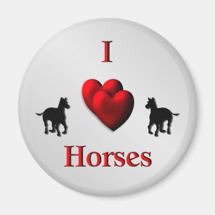 Aimant Superbe dessin de I Heart Horses