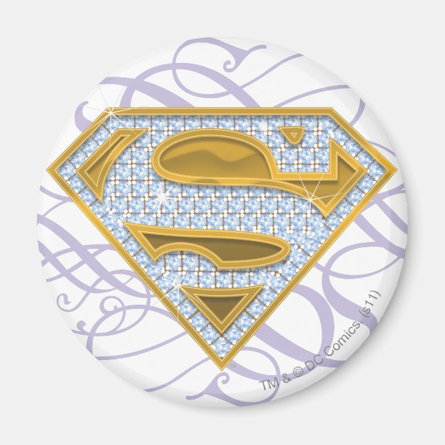 Aimant Supergirl Bijoux bleu 2 (Devant)