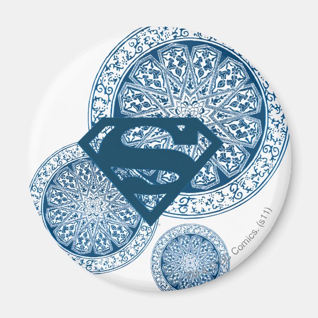 Aimant Supergirl Blue Circle Design (Devant)