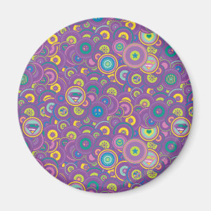 Aimant Supergirl Circle Purple Pattern