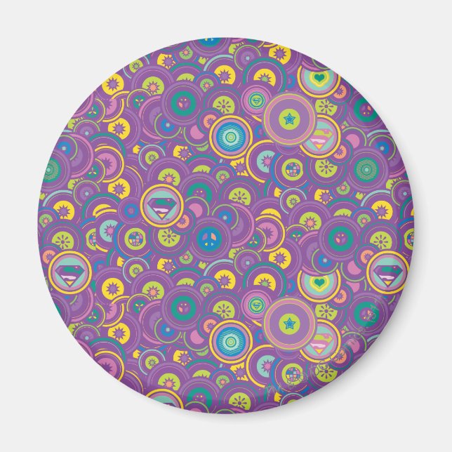 Aimant Supergirl Circle Purple Pattern (Devant)