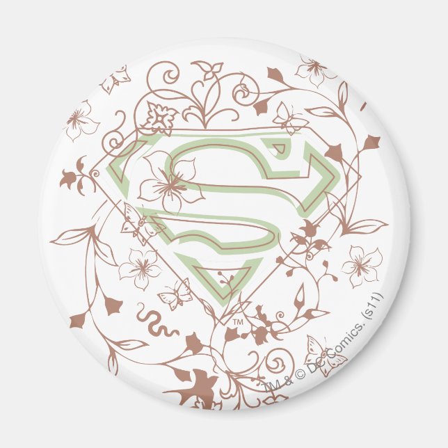 Aimant Supergirl Green Floral Logo (Devant)