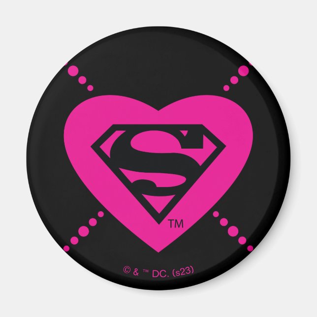 Aimant Supergirl Hearts Diagonal Pattern (Devant)