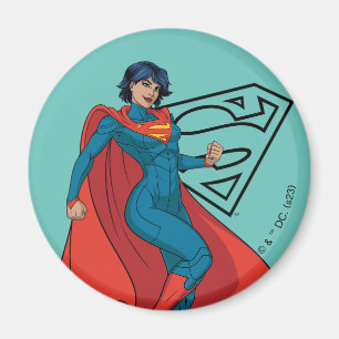 Aimant Supergirl Hovering en costume bleu