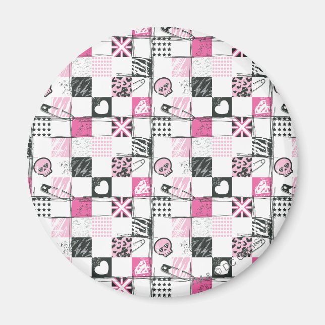 Aimant Supergirl Motif de crânes et de poupées (Devant)