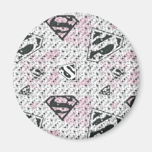 Aimant Supergirl Motif de logo rose et blanc