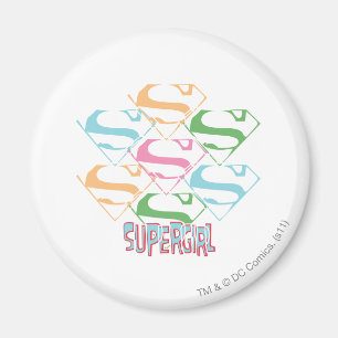 Aimant Supergirl Pastel Logo Collage