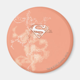 Aimant Supergirl Pêche motif floral
