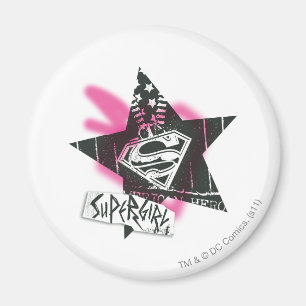 Aimant Supergirl Pink Spray Star Peinture