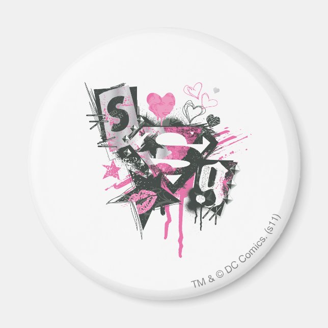 Aimant Supergirl Spills and Scribbles Collage (Devant)