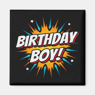 Aimant Superhero Birthday Boy Comics Fun Kids Comic Party