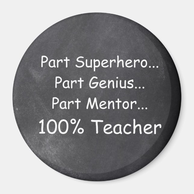 Aimant Superhero Enseignant Genius Mentor Chalkboard cade (Devant)