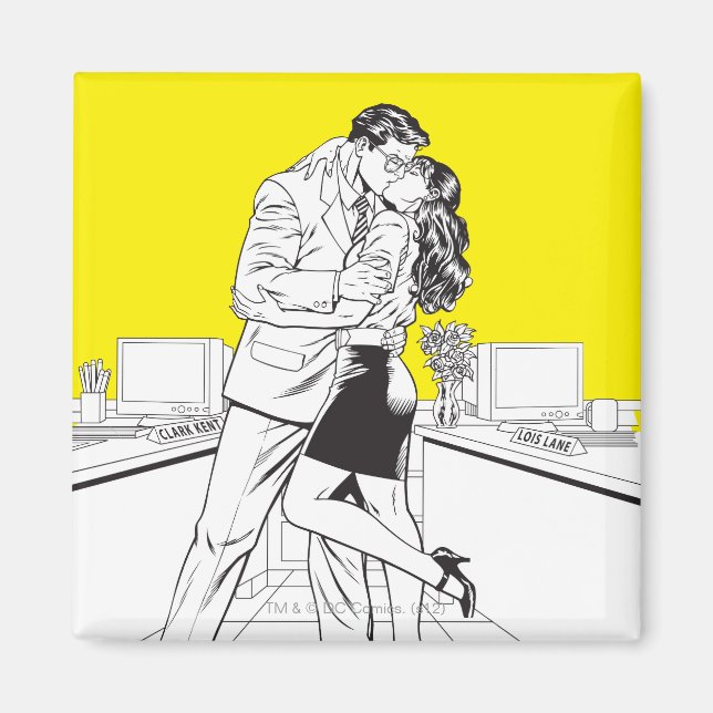 Aimant Superman noir et blanc 5 (Devant)