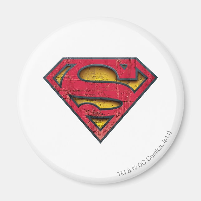 Aimant Superman S-Shield | Distressed Logo (Devant)