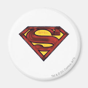 Aimant Superman S-Shield   Logo rouge foncé