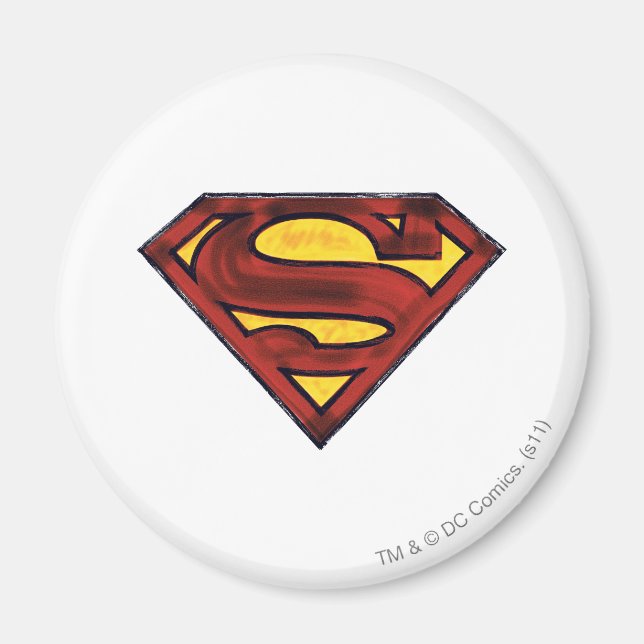Aimant Superman S-Shield | Logo rouge foncé (Devant)
