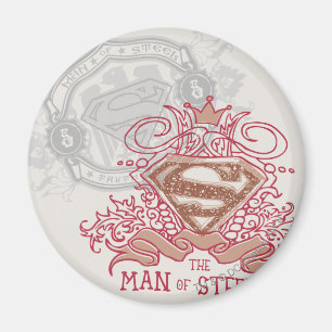 Aimant Superman Stylisé  Dessiné avec le logo de la Cou