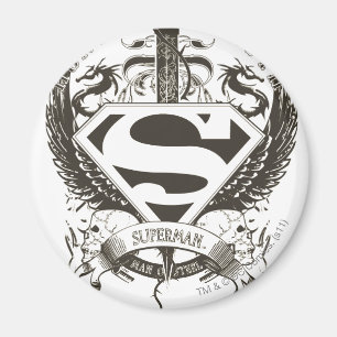 Aimant Superman Stylisé   Honneur, vérité sur logo blanc