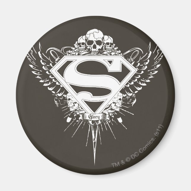 Aimant Superman Stylisé | Logo de l'Arrière - plan Brown  (Devant)