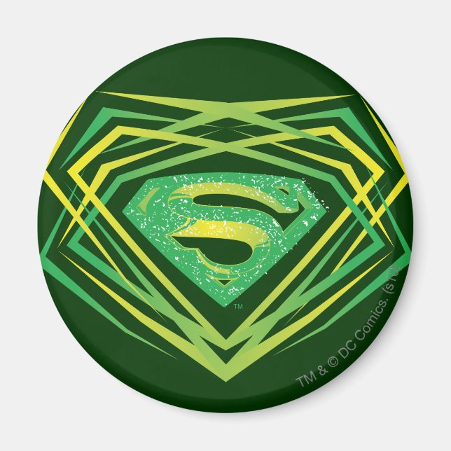 Aimant Superman Stylisé | Logo Décoratif Vert (Devant)