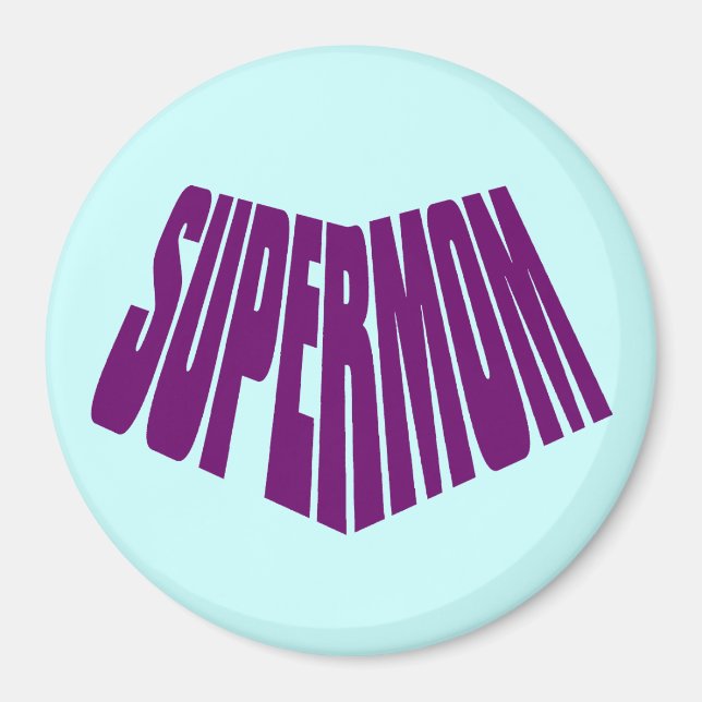 Aimant SuperMom : Ma mère est mon super héros (Devant)