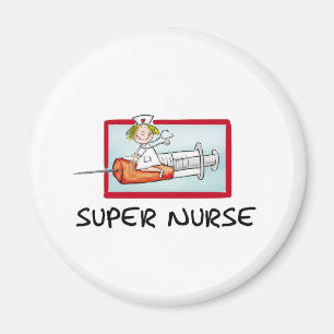 Aimant supernurse - infirmière humoristique de bande