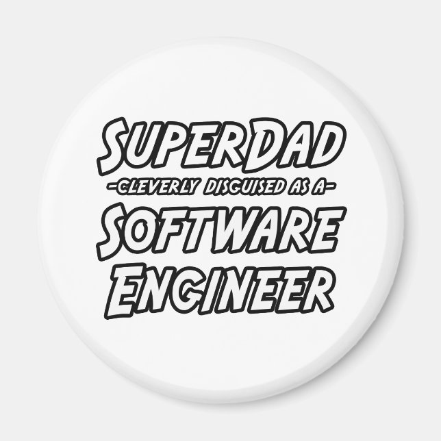 Aimant SuperPapa...Ingénieur logiciel (Devant)